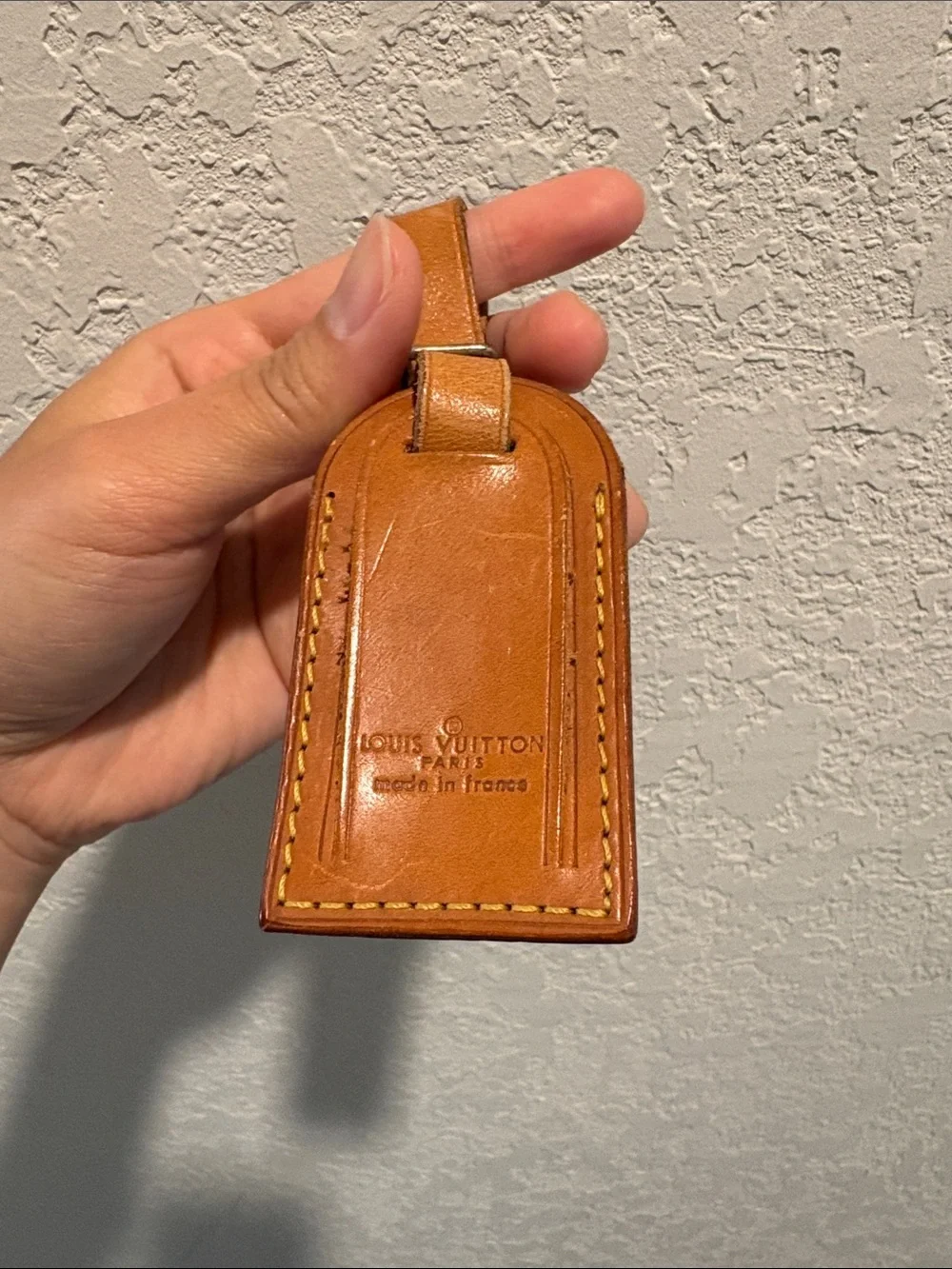 Louis Vuitton Brown Leather Luggage Tag Mini